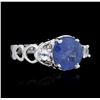Image 2 : SILVER 2.90ct Tanzanite and White Topaz Ring