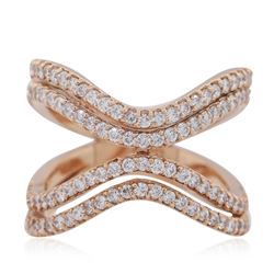 18KT Rose Gold 0.90ctw Diamond Ring