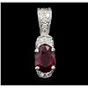 Image 1 : 14KT White Gold 1.21ct Ruby and Diamond Pendant