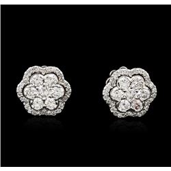 14KT White Gold 1.38ctw Diamond Earrings