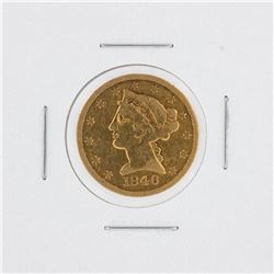 1846 $5 F Liberty Head Half Eagle Coin