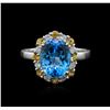 Image 1 : 14KT White Gold 2.86ct Topaz, Citrine and Diamond Ring