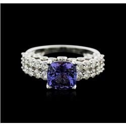 18KT White Gold 2.30ct Tanzanite and Diamond Ring