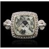 14KT White Gold Aquamarine and Diamond Ring