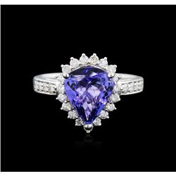 14KT White Gold 2.43ct Tanzanite and Diamond Ring