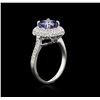 Image 3 : 14KT White Gold 2.80ct Tanzanite and Diamond Ring