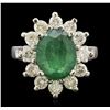 Image 1 : 14KT White Gold 2.80ct Emerald and Diamond Ring