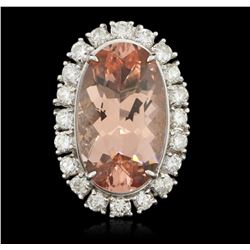 14KT White Gold 14.80ct GIA Cert Morganite and Diamond Ring