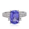 Image 1 : 14KT White Gold 3.63ct Tanzanite and Diamond Ring