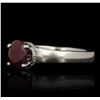 Image 2 : 14KT White Gold 1.61ct Ruby and Diamond Ring