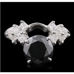 14KT White Gold Black Diamond Ring