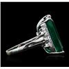 Image 3 : 14KT White Gold 17.13ct Emerald and Diamond Ring