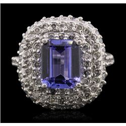 14KT White Gold 3.15ct Tanzanite and Diamond Ring