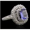 Image 2 : 14KT White Gold 3.15ct Tanzanite and Diamond Ring