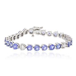 14KT White Gold 13.50ctw Tanzanite and Diamond Bracelet