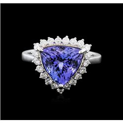 14KT White Gold 2.78ct Tanzanite and Diamond Ring