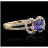 Image 2 : 14KT Yellow Gold 1.41ct Tanzanite and Diamond Ring