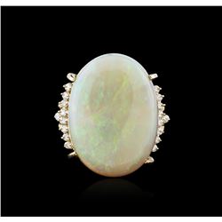 14KT Yellow Gold 10.32ct Opal and Diamond Ring