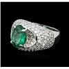 Image 2 : 14KT White Gold 2.50ct Emerald and Diamond Ring