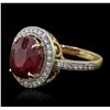 Image 2 : 14KT Yellow Gold 4.98ct Ruby and Diamond Ring