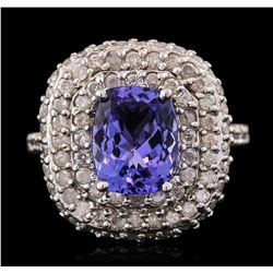 14KT White Gold 3.26ct Tanzanite and Diamond Ring