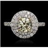 Image 1 : GIA Certified 14KT White Gold 1.00ct Yellow Diamond Ring
