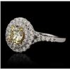 Image 3 : GIA Certified 14KT White Gold 1.00ct Yellow Diamond Ring