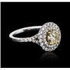 Image 4 : GIA Certified 14KT White Gold 1.00ct Yellow Diamond Ring
