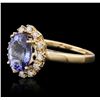 Image 2 : 14KT Yellow Gold 2.92ct Tanzanite and Diamond Ring