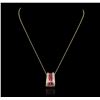 Image 1 : 14KT Yellow Gold 2.71ct Ruby and Diamond Pendant With Chain