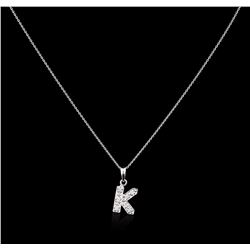 14KT White Gold 0.07ctw Diamond Pendant With Chain