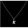 Image 1 : 14KT White Gold 0.07ctw Diamond Pendant With Chain