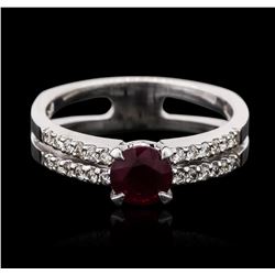 14KT White Gold 0.80ct Ruby and Diamond Ring