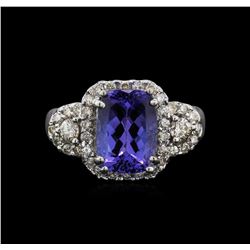 14KT White Gold 2.98ct Tanzanite and Diamond Ring