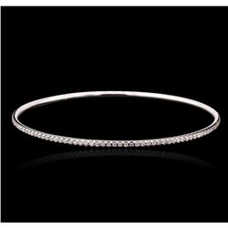 14KT White Gold 0.74ctw Diamond Bangle Bracelet