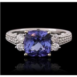 14KT White Gold 3.02ct Tanzanite and Diamond Ring