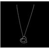 Image 2 : 14KT White Gold 0.86ctw Diamond Pendant With Chain