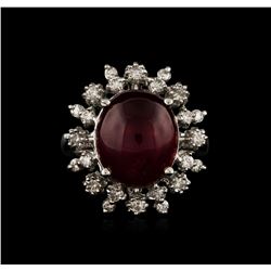 14KT White Gold 11.03ct Ruby and Diamond Ring