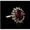 Image 2 : 14KT White Gold 11.03ct Ruby and Diamond Ring