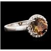 Image 2 : 14KT White Gold 1.97ct Brown Tourmaline and Diamond Ring