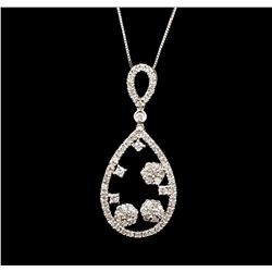 14KT White Gold 1.26ctw Diamond Pendant With Chain