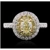 Image 1 : 18KT Two-Tone Gold 1.32ctw Diamond Engagement Ring