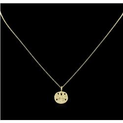 14KT Yellow Gold Round Pendant With Chain