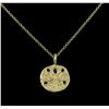 Image 2 : 14KT Yellow Gold Round Pendant With Chain