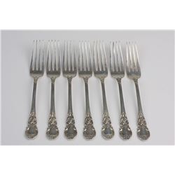 Vintage Lunt "American Victorian" Set of 7 Sterling Silver Dinner Forks