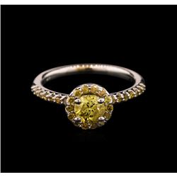 0.92ctw Yellow Diamond Ring - 14KT White Gold