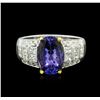 Image 1 : 14KT Two-Tone Gold 3.91ct Tanzanite and Diamond Ring