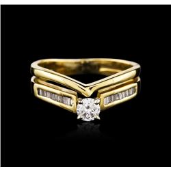 14KT Yellow Gold 0.34ctw Diamond Wedding Ring Set