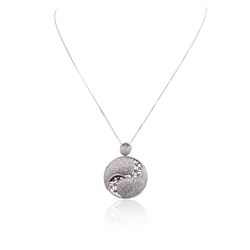 14KT White Gold 3.88ctw Diamond Pendant With Chain