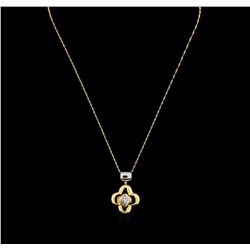 0.50ctw Diamond Pendant With Chain - 18KT Two-Tone Gold